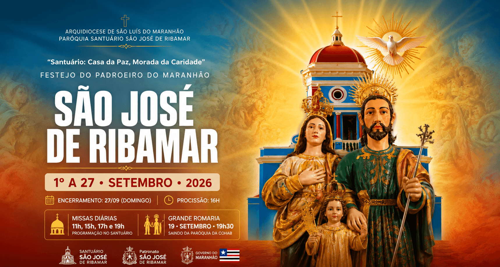 Banner do Festejo do Padroeiro do Maranhão, São José de Ribamar 2026